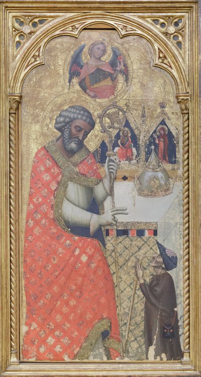 Szent Péter megáld egy zarándokot, 1350 körül (tempera, tábla) alkotó: Vitale da Bologna