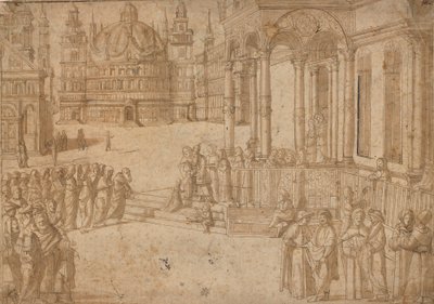 Carpaccio után - Szűz Mária bemutatása a templomban 1500-20 körül alkotó: Vittore Carpaccio