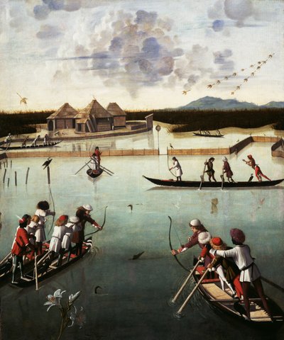 Vadászat a lagúnán, 1490-5 körül (olaj, tábla) alkotó: Vittore Carpaccio