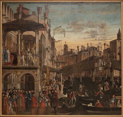 Szent Kereszt csodája a Ponte di Rialtónál, kb. 1496. alkotó: Vittore Carpaccio