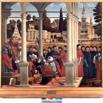 Szent István vitája a Szanhedrin véneivel alkotó: Vittore Carpaccio