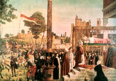 Szent Orsolya legendája: Szent Orsolya vértanúsága és temetése, 1493 alkotó: Vittore Carpaccio