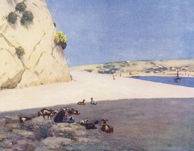 Málta: Máltai út Valletta falai alatt (színes litográfia) alkotó: Vittorio Boron