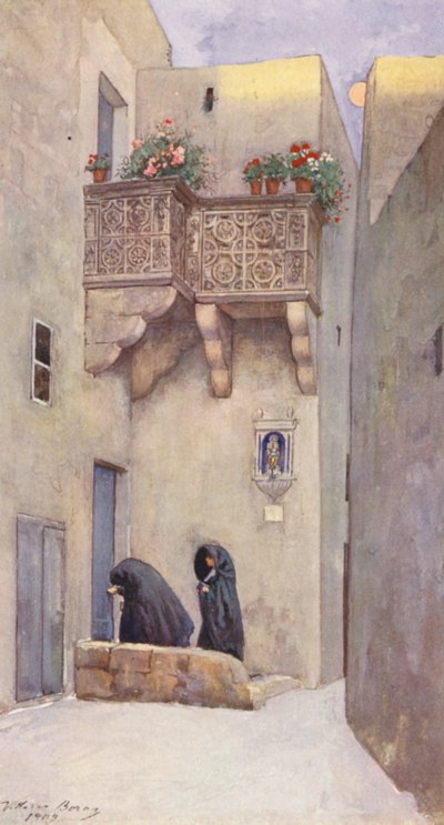 Málta: Gozo (színes litográfia). alkotó: Vittorio Boron