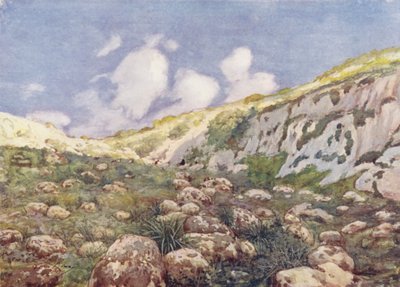 Málta: Solitary Valley, Gozo (színes lithó) alkotó: Vittorio Boron