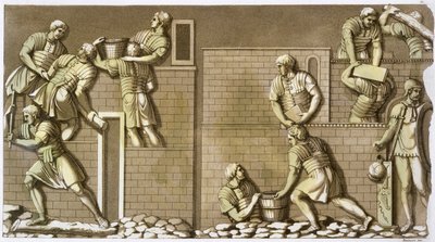 Római katonák erődöt építenek, 1820-1839 alkotó: Vittorio Raineri