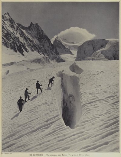 A francia Alpok Dauphine régiójában: egy hasadék a Glacier Blanc-on a Barre des Ecrins-en alkotó: Vittorio Sella