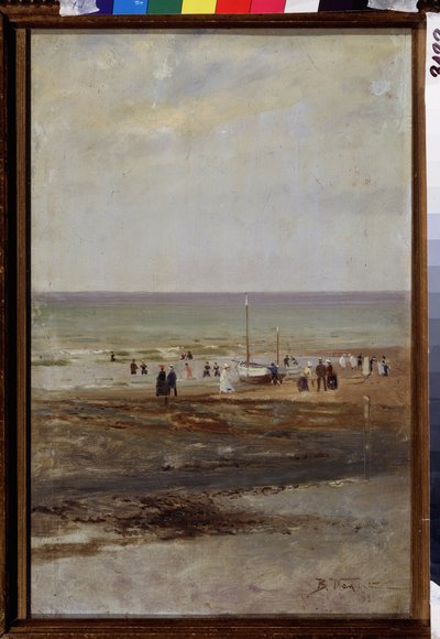 A strandon (A strandon). Vlagyimir Jegorovics Makovszkij (Makovszkij, Makovskij) (1846-1920) festménye, olaj, vászon alkotó: Vladimir Egorovic Makovsky