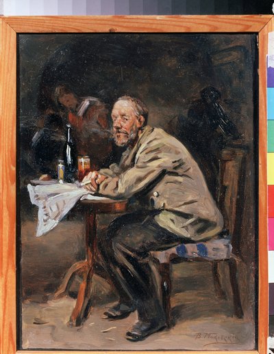 Egy ivó. Vlagyimir Jegorovics Makovszkij (Makovszkij, Makovskij) (1846-1920) festménye, olaj, vászon, 19. századi orosz művészet. Állami Művészeti Múzeum, Jaroszlavl (Oroszország) alkotó: Vladimir Egorovic Makovsky