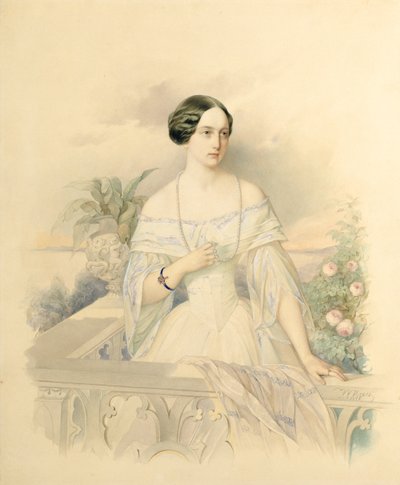 Olga Nyikolajevna nagyhercegnő portréja, 1846 (kartonpapír) alkotó: Vladimir Ivanovich Hau