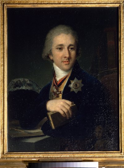 ""Alexander Labzin (Labzin vagy Labsin) (1766-1825) orosz író szabadkőműves (szabadkőműves) portréja"" Vlagyimir Borovikovszkij (vagy Borovikovszkij) (1757-1825) festménye 1816 után Állami Tretyakov Galéria, Moszkva alkotó: Vladimir Lukich Borovikovsky