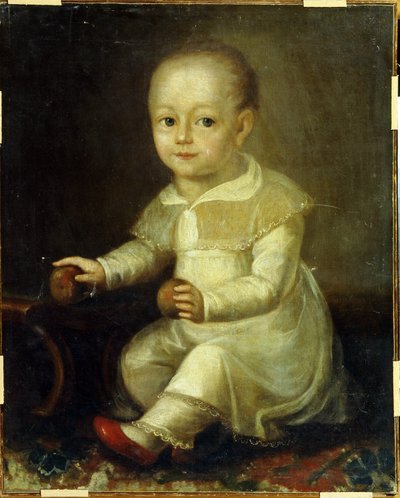 Portré egy gyermek almával. (Gyermek portréja almával). Vlagyimir Lukics Borovikovszkij (vagy Borovikovszkij) festménye (1757-1825) alkotó: Vladimir Lukich Borovikovsky