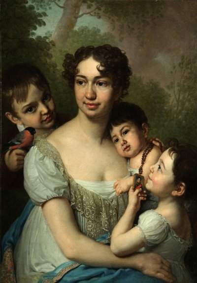 Jelena Balashova portréja gyerekekkel, c. 1811 alkotó: Vladimir Lukich Borovikovsky
