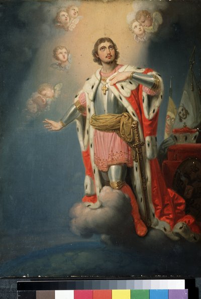 ""Representation du heros national russe Alexandre de la Neva (ou Alexandre Nevski vagy Alexander Nevsky) (1220-1263) Prince de Novgorod"" Peinture de Vladimir Lukich Borovikovsky (ou Borovikovski) (1757-1825) Állami Tretyakov Galéria, Moszkva alkotó: Vladimir Lukich Borovikovsky