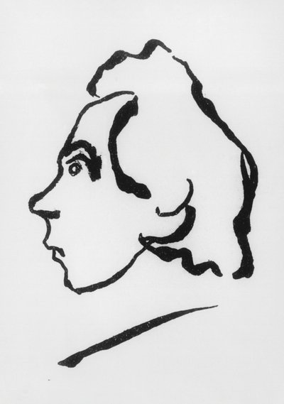 Viktor Vlagyimirovics Hlebnyikov, ismertebb írói nevén Velimir Hlebnyikov (1885-1922) portréja (rajz) alkotó: Vladimir Vladimirovic Majakovskij