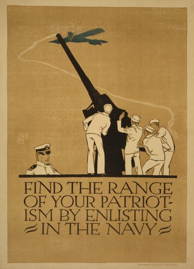 „Találd meg hazaszereteted tartományát, ha jelentkezel a haditengerészethez”, 1918 alkotó: Vojtěch Preissig
