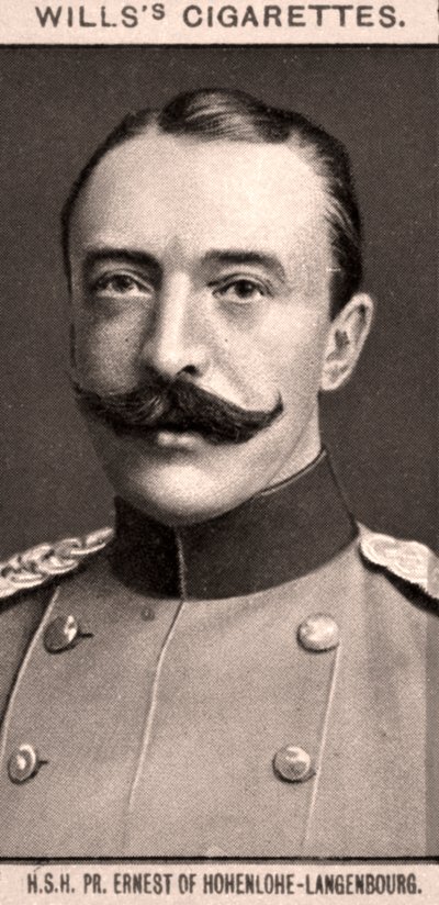 H.S.H, PR. Ernest of Hohenlohe-Langenbourg, 1908. alkotó: WD and HO Wills