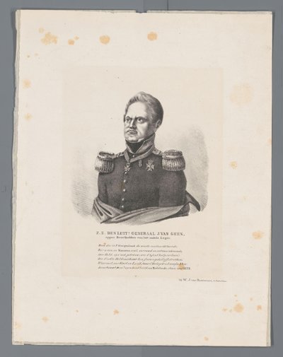 ŐK. den Luit J. van Geen tábornok, a mobil hadsereg főparancsnoka (cím az objektumon) alkotó: W.J. van Oosterzee