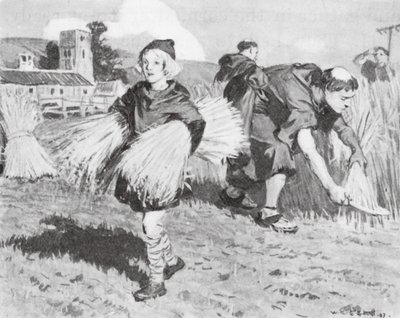Bede az aratómezőn (litográfia) alkotó: W.R.S. (after) Stott