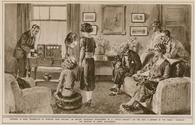 Hollandiából vezeték nélkül továbbított zenehallgatás alkotó: W.R.S. Stott