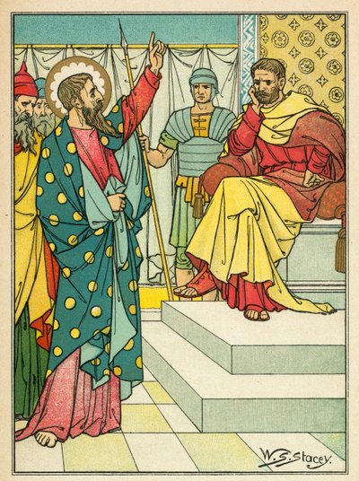 Szent Pál Félix előtt (színes litográfia) alkotó: W.S. Stacey