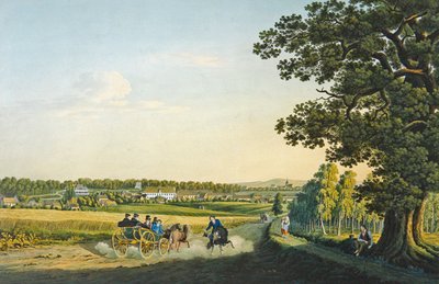 Alt Haldensleben látképe Carl August Richter (1770-1848) metszetével (akvarell metszet) alkotó: W. (after) Behrendsen