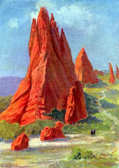 Az istenek kertje Coloradóban, 1880 körül (metszet) alkotó: W. (after) Kranz