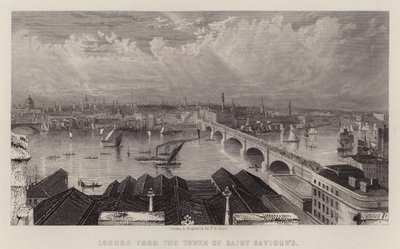London a Szent Megváltó toronyból (színes litó) alkotó: W. B. (after) Scott