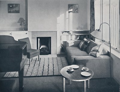 Elsa Booth - Nappali, amelyet egy nagy zongora befogadására terveztek, 1939 alkotó: W. Dennis Moss