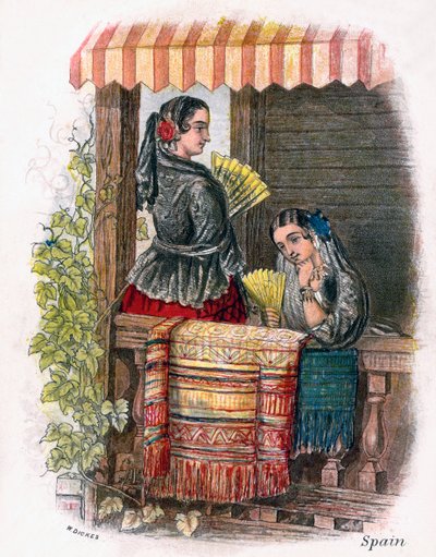 Spanyol lány, 1809. alkotó: W. Dickes