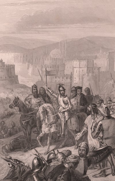 De Boucicault marsall kényszeríti Bayezid szultánt, hogy hagyja abba Konstantinápoly ostromát alkotó: John Ward Dunsmore