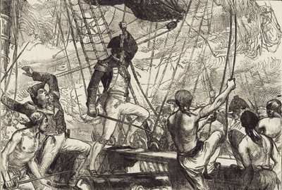 Tengerészeti harc (litho) alkotó: John Ward Dunsmore