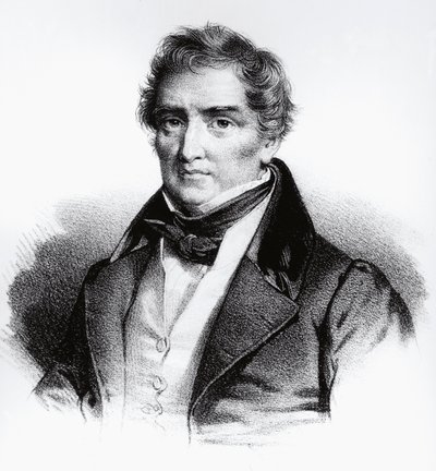 Francois Joseph Victor Broussais (1772-1838) francia orvos portréja, metszet alkotó: John Ward Dunsmore