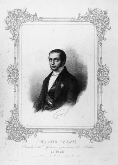 Gabrio Casati (1798-1873), olasz politikus, a Szardíniai Királyság miniszterelnöke portréja, metszet alkotó: John Ward Dunsmore