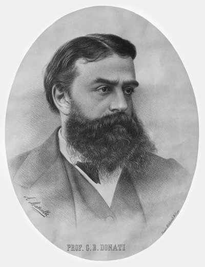 Giovanni Battista Donati (1826-1873) olasz matematikus és csillagász portréja, metszet alkotó: John Ward Dunsmore