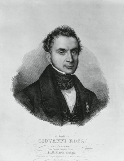 Giovanni Rossi (XIX. század) olasz sebész portréja, metszet Enrico Bandini festménye nyomán (1807-1888) alkotó: John Ward Dunsmore