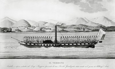 Verbano, az első gőzhajó, amelyet a Lago Maggiore-on helyeztek üzembe alkotó: John Ward Dunsmore