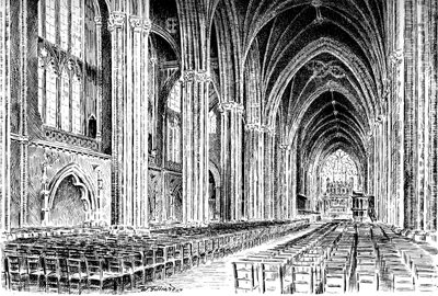 A bristoli katedrális belseje, 1908-1909. alkotó: W. Gilliard