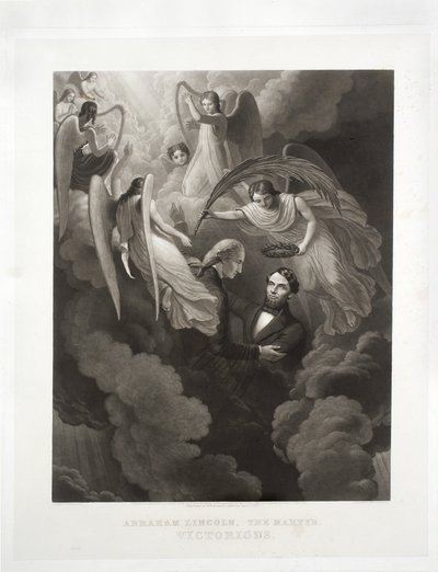 Abraham Lincoln, A mártír, győztes, vésette John Sartain (1808-97), 1866 körül alkotó: W. H. Hermans