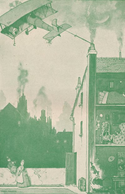 Egy elhagyott fiatal pilóta, aki valaki másnak adagolt, c1918, 1919 alkotó: William Heath Robinson