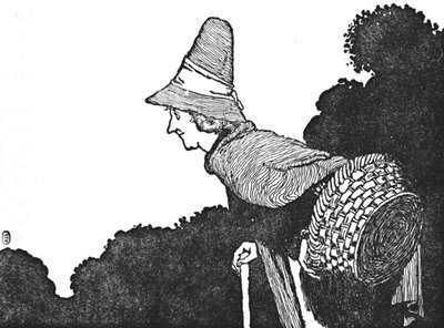 És találkoztam egy öregasszonnyal egy bogyós kosárral, 1930 alkotó: William Heath Robinson