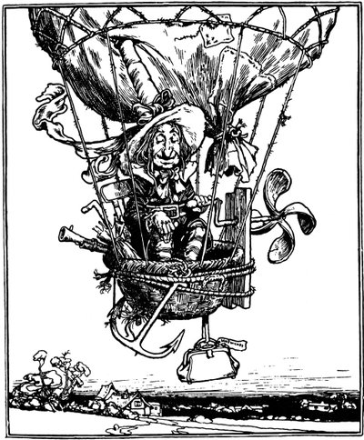 Illusztráció a Lubin bácsi kalandjai című gyermekkönyvből, 1902. alkotó: William Heath Robinson
