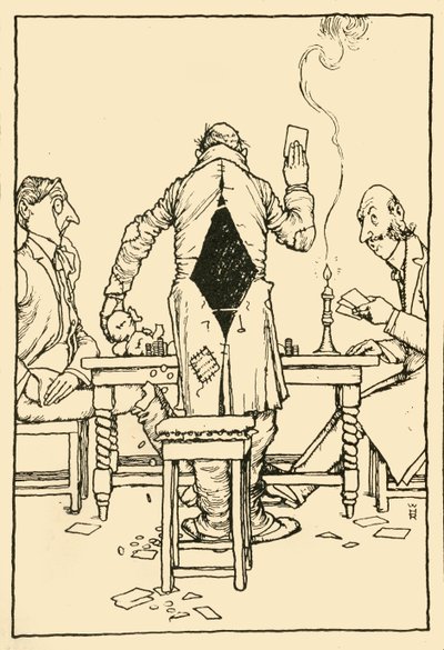Nyerőkártya a gyémánt ászon, 1910. alkotó: William Heath Robinson