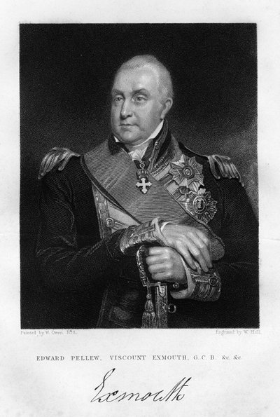 Edward Pellew admirális 1757-1833, Exmouth első vikomtja, 1837. alkotó: W. Holl