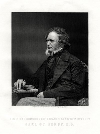 Edward Geoffrey Smith-Stanley, Derby 14. grófja, brit államférfi, 1850-1899. alkotó: W. Holl