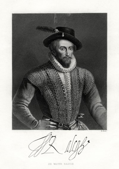 Sir Walter Raleigh, 19. század alkotó: W. Holl