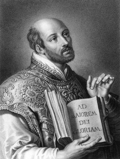 Loyolai Szent Ignác, a 16. századi spanyol katona és a jezsuiták alapítója, 1836. alkotó: W. Holl