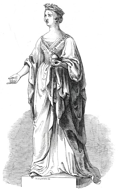 Őfelsége márványszobra a királyi tőzsdében, 1845. alkotó: W. J. Linton