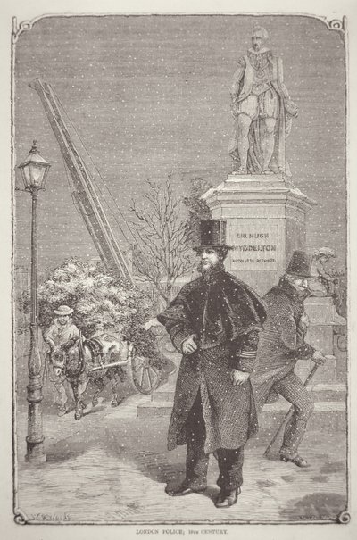 Az 1850-es évek londoni rendőre (metszet) alkotó: W. R. (after) Woods