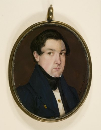 Ebenezer White miniatűr portréja, 1837 körül (akvarell elefántcsonton, bőrön, rézötvözeten és üvegen) alkotó: W. R. Herve
